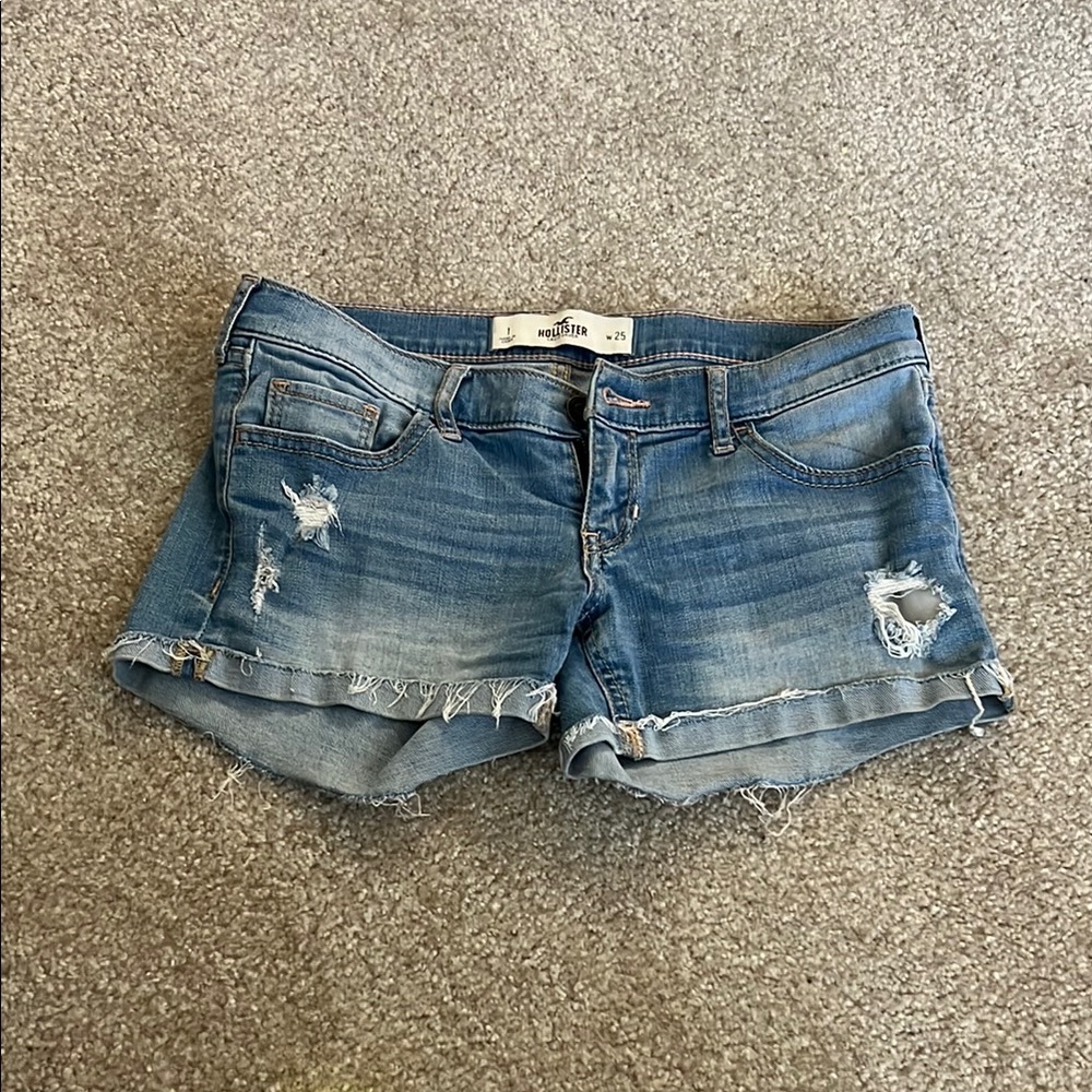 Hollister Women's Blue Denim short shorts